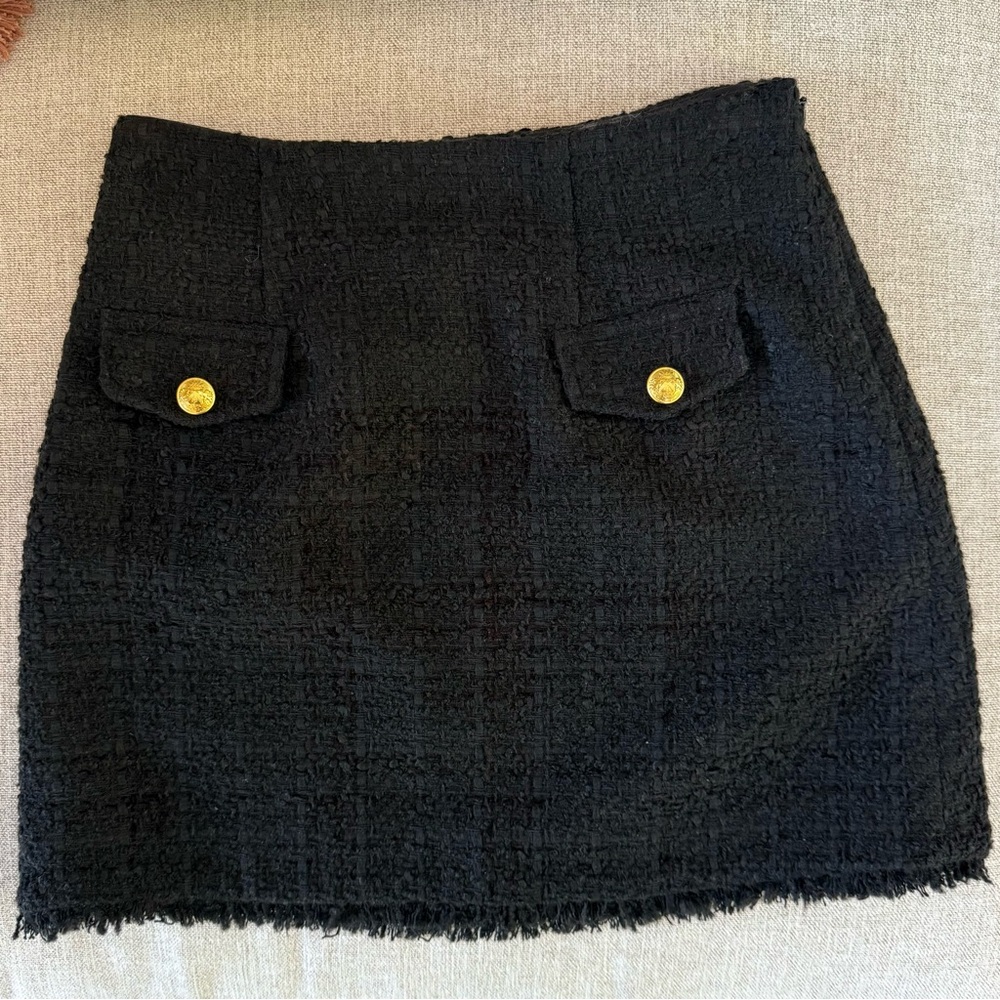 Express Black Tweed Skirt